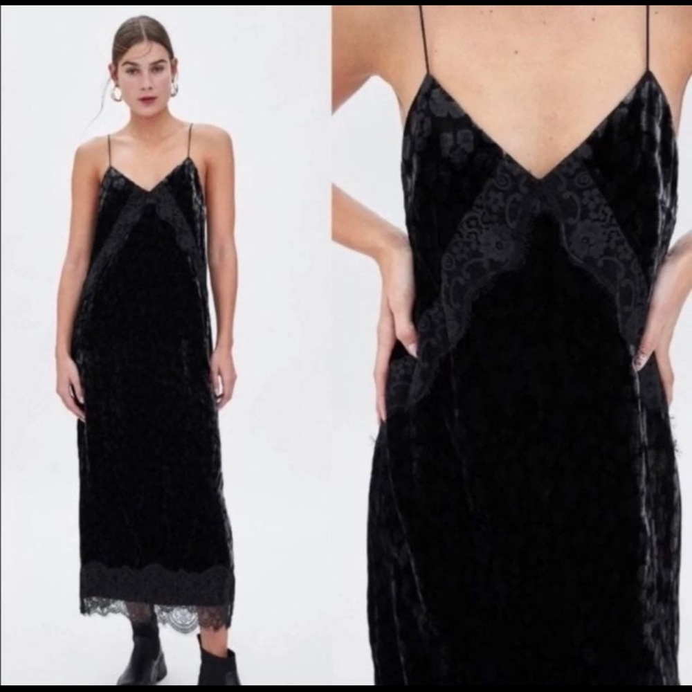 Zara Animal Velvet Midi Dress